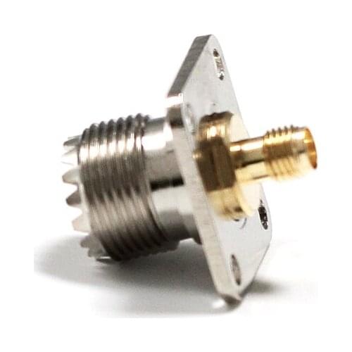 1pc UHF Female Jack switch SMA Female Jack RF Coax Adapter convertor 4-hole panel mount Goldplated NEW wholesale