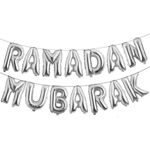 16 inch Ramadan Mubarak Foil Balloons Party Decoration Supplies Ramadan Decoration EID Balloons for Muslim EID Balloon
