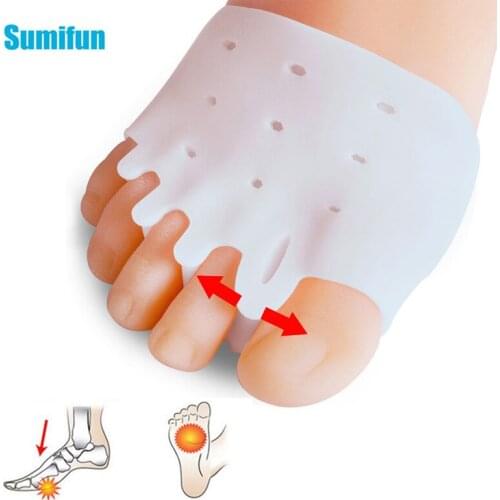 2pcs Soft Silicone Foot Cushions Forefoot Pads Toe Separators Feet Callus Blisters Corn Pain Relief Reusable Non-Slip C1657