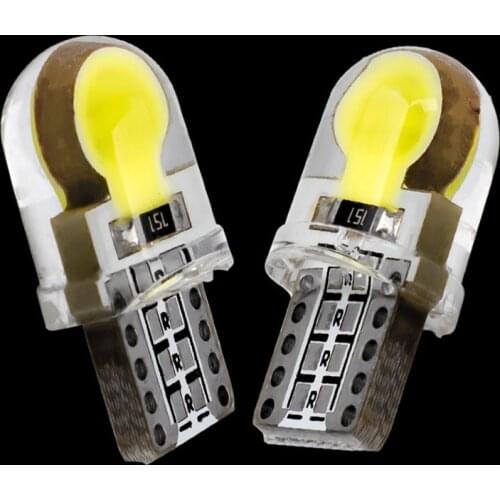 2PCS T10 W5W WY5W 194 Silicone Case COB LED Car Wedge Interior Light Side Door Bulb Instrument Lamp Auto Parking Light Source 2X