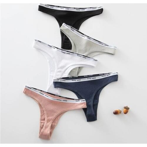 3Pcs/Lot Cotton Thong Panties Sexy G-string Briefs Lace Thongs Women Underwear Panties for Female Girls Ladies Pantys Underpants