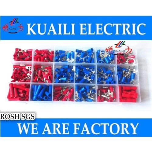 310pcs Assorted Insulated Terminal Assortment Kit Electrical Terminator Crimp Ring Butt Bullet Spade Ring