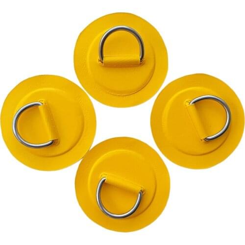 4Pcs Inflatable Boat Kayak Stainless Steel D-Ring Patch Pad Replacement Kit