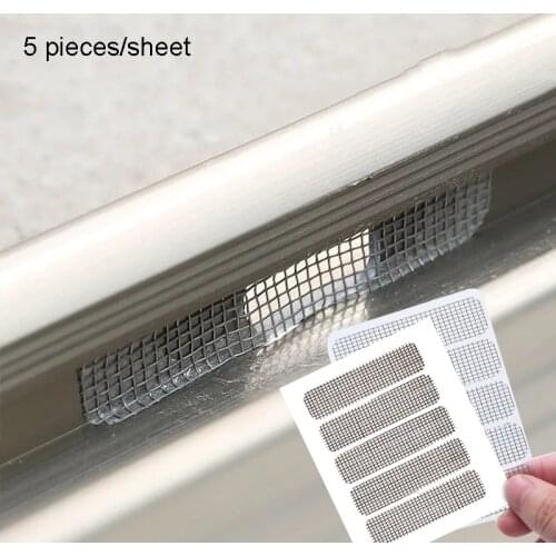 5PCS/sheet Window Screen Patch Fix Net Anti Mosquito Insect Stickers Mesh Exhaust Grill Window Door Drainage Hole Anti-mosquito