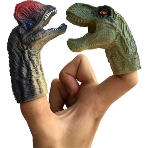 5PCS Realistic Dinosaur Finger Puppets Set Role Playing Toy Kids Tell Story Prop BX0D