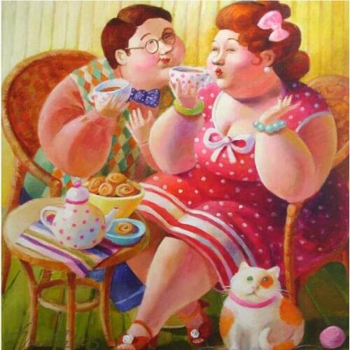 5D DIY diamond painting old couple diamond embroidery cartoon fat lady selling rhinestone pictures sexy girl diamond mosaic art