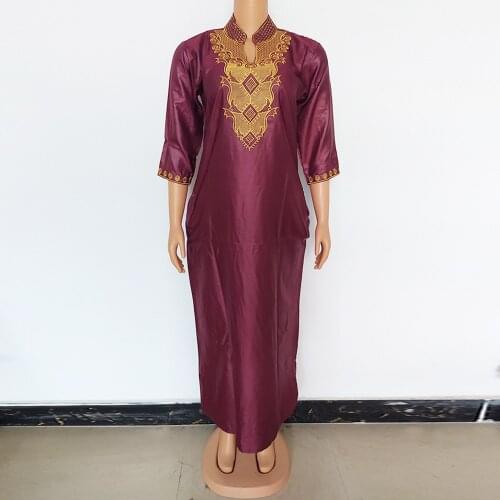Dashikiage African Dresses For Women Bazin Dashiki African Womens Long Dress Boubou Traditional Ladies Embroidery Vestidos