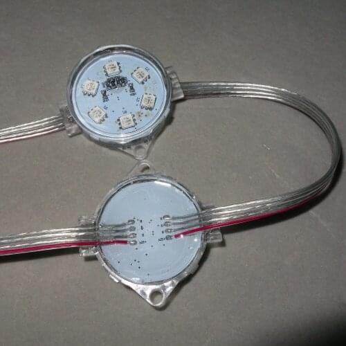 40mm diameter;DC12V;RGB dumb module;IP68;1.44W(6LEDs);clear cover;group controlled;one whole string only takes 3 dmx channel