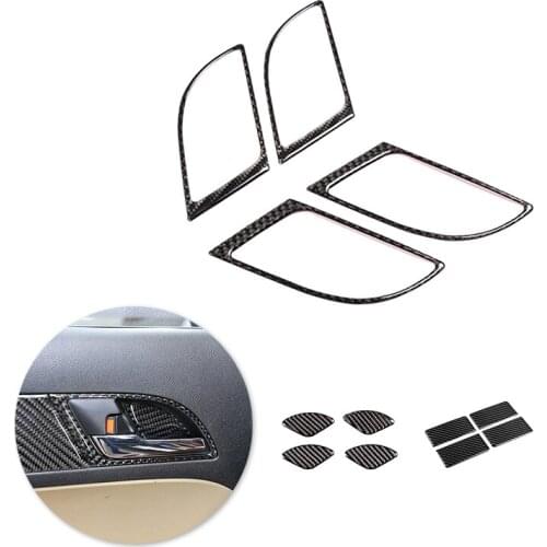 For Honda CRV 2007 2008 2009 2010 2011 4pcs Car Interior Door Panel Door Handle Bowl Frame Carbon Fiber Cover Decor