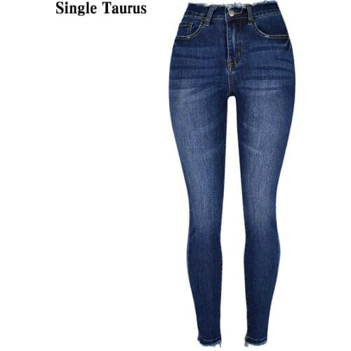 Super High Elasticity Woman Jeans Fashion High Waist Tassel Slim Skinny Denim Pants Vintage Casual Lady Classic Trousers Women
