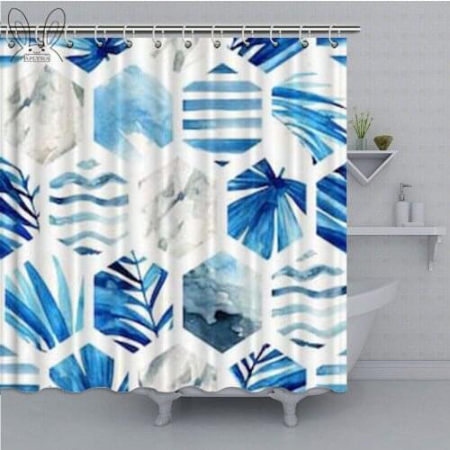 Welcomed Blue Bathroom Curtain Watercolor Marble Grained Shower Curtain Polyester Fabric Bath Decor Curtain Bathing Cover Shower