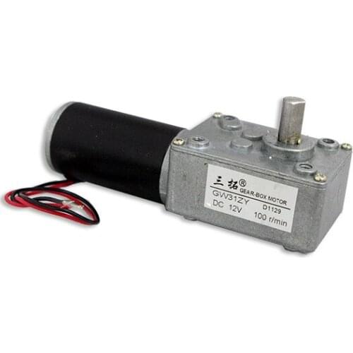 GW31ZY DC12V 1.7A 100rpm Turbine worm gear motor Caterpillar drive Stepping