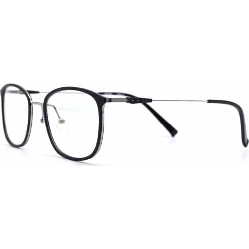 HKUCO Casual Slender Square Black Frame Clear Lens Glasses Frame