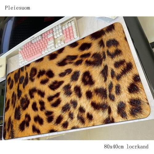 Cheetah print mousepad 80X40CM gaming mouse pad big gamer mat esports game computer desk padmouse keyboard locrkand play mats