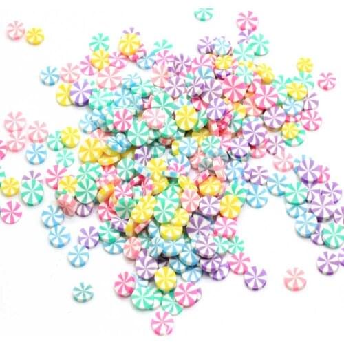 50g 3d Round Candy Polymer Slices Hot Clay Sprinkles for Nail Art Decorations DIY Crafts Making Fake Cake Accessories 5mm