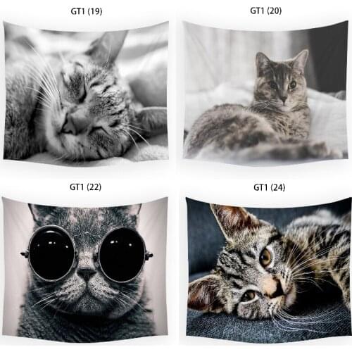 Cute cat g pattern bohemian decor tapestry room decor aesthetic wall hanging tapestry large beach towels room decoration Hippie