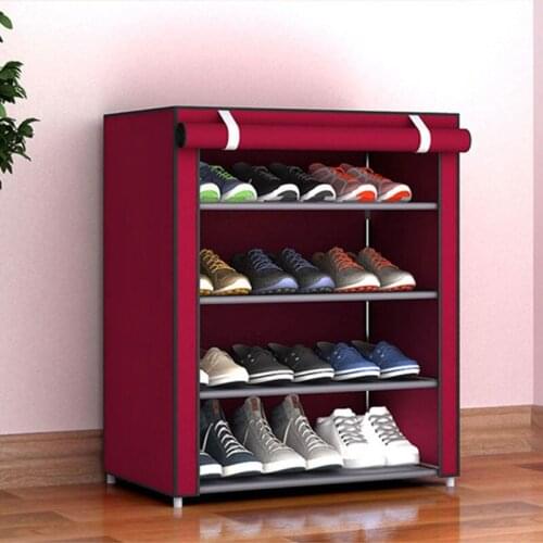 Multi-layer Dust-proof Shoe Cabinet Folding Non-woven Cloth Shoe Storage Stand Holder DIY Assembly Shoe Organizer Rack