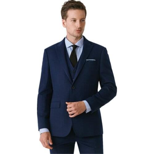 Mens Suits 3 PCS Set Groom Tuxedo Suit Custom Made Men Suits Terno Slim Fit Peaked Lapel Groomsmen Men Wedding Prom Suits