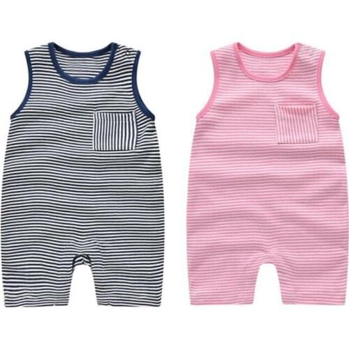 New Baby Boys Girls Outfits Clothes Newborn Baby Kids Rompers Toddler Sleeveless Cotton Jumpsuit Playsuit