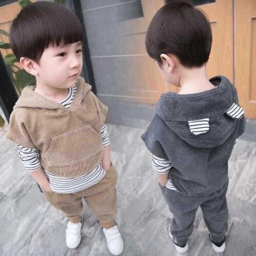 Baby Boys Clothes Winter Childrens Clothing Boys and Girls Corduroy Suits Autumn Kids Clothes for Girls Leisure 3 Pcs Sets