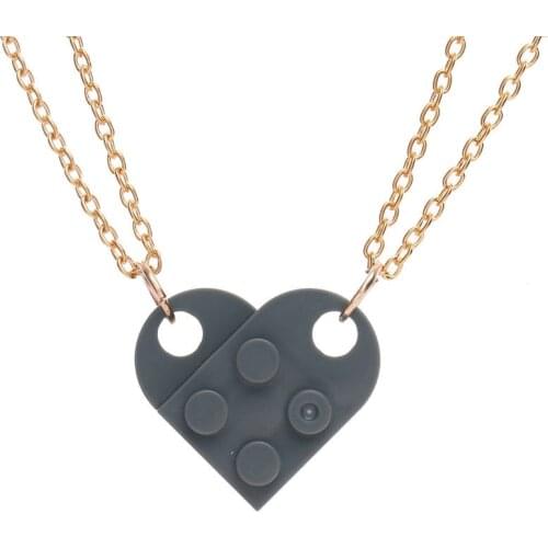 Paired Heart Matching Pendant Couple Necklace Puzzle for Lovers Best Friends BFF Fashion Women Men Punk Neck Chain Trendy Collar