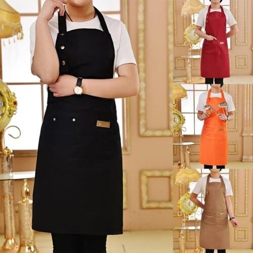 Polyester Cotton Practical Chef Waiter Cafe Shop Apron with Pockets Apron Convenient for Flower Shop