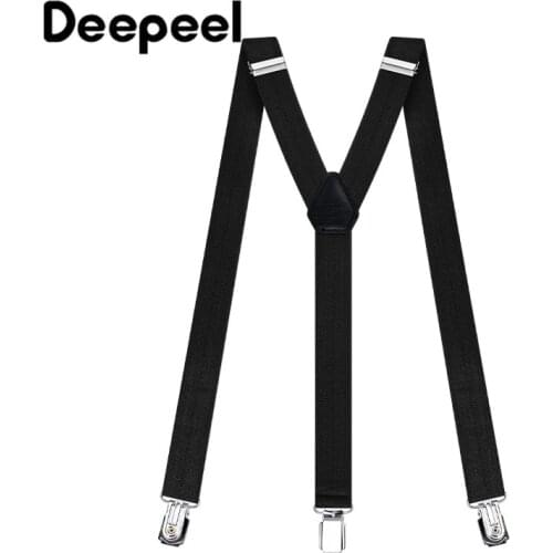 Deepeel 1pc 2.5*120cm New Fashion Wide Men Suspender Metal Hook Buckle 3 Clip Stretch Male Brace Jockstrap Business Accessories