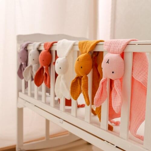 6 Color Baby Saliva Towel Soft Absorbent Gauze Burp Cloth Newborn Baby Soothe Appease Towel Infant Cute Bunny Sleeping Dolls Toy