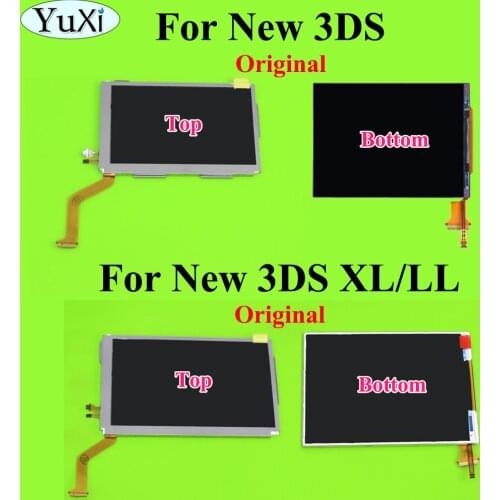 YuXi Replacement Upper Top Bottom Lower LCD Display Screen for Nintend NEW 3DS XL LL Repair Parts Display Panel