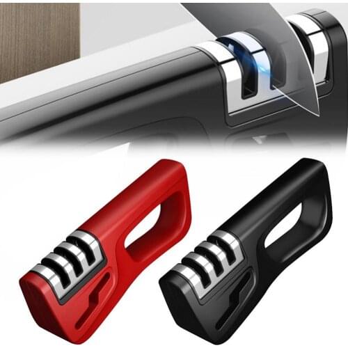 Knife Sharpener 4 in 1 Diamond Coated&Fine Rod Knife Shears and Scissors Sharpening stone System Stainless Steel Blades