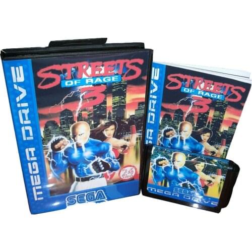 Streets of rage 3 EU Cover US/JAP Shell for 16 bit MD Game Card With Boxed and Manual For Megadrive Genesis system