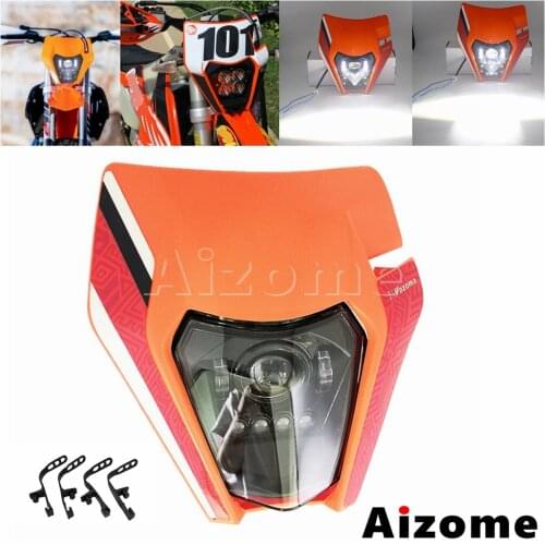 Universal Motorcycle LED 60W 3500/5800 Low High Beam Head Lights Enduro Headlight For EXC SX XC-F XC-W FC FE TE TC TX FX 125-450