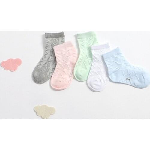 W141 Free shipping 3-12 years old 2016 summer thin cotton baby socks boneless seam mosquito mesh children socks