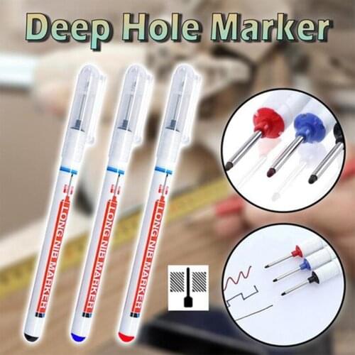 1/3pcs Deep Hole Marker Long Nib Marker Multipurpose Accuracy Water-resistant Fast Drying Pen SEC88