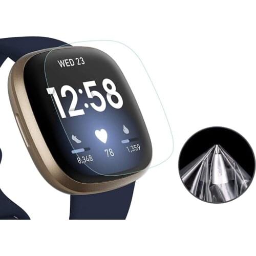 1Pcs ScreenTPU Clear Protective Film For Fitbit Versa 3 2 & Sense Smartwatch Ultra-thin Full Cover Hydrogel clear Protector Film