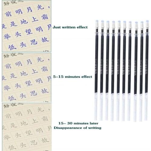 12/22PCS Automatic Disappear pen Refill Rod 0.5mm Blue Ink Magic Fading Practise Writing Gel Pen Instead Refill