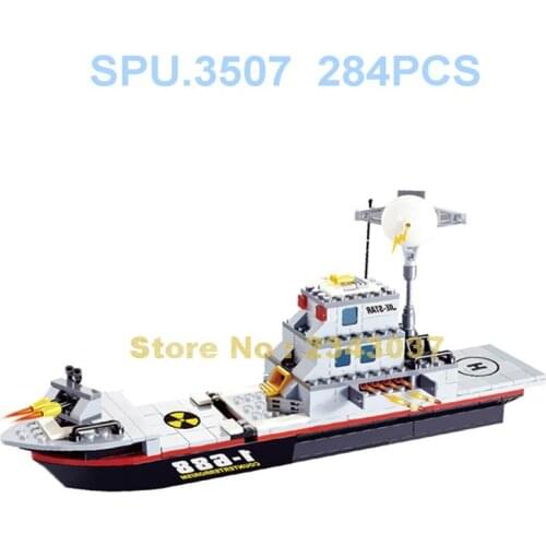 29013 284pcs Military Cruiser Battleship Warship Building Block 3 Dolls Toy