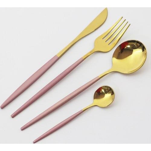 30PCS Portuguese Style Knife Fork Set Utensils For Kitchen Luxury Cutlery Set Stainless Steel Spoon Steak Knife Home Gadgets