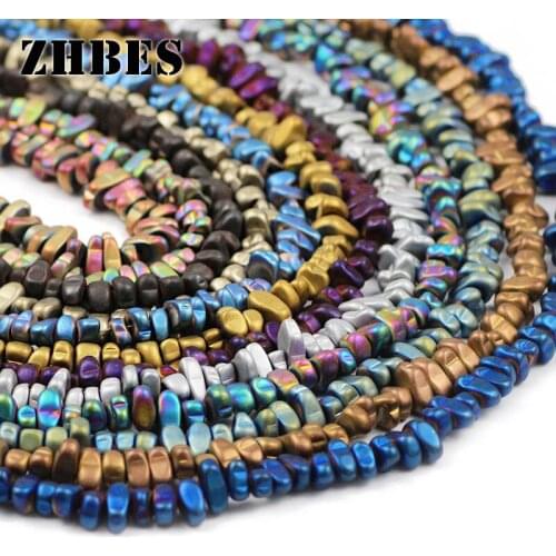 4-8mm Multicolor polish Matte Natural Stone Irregular gravel Spacer Hematite Gravel Loose Beads For Jewelry Making DIY bracelet