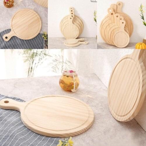 5-11 inch Wooden Round Pizza Board Paddle Bread Pizza Baking Tray Plate Cutting Board Pizza Stone Spatula Pastry Bakeware Tools