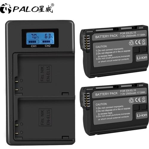 EN-EL15 EN-EL15a Battery for Nikon D7000 D7100 D7200 D850 D750 D7500 D810 D500 D800 D610 D600 EN-EL15b Rechargeable Batteries