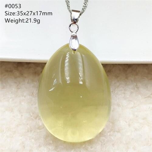 Brazil Natural Yellow Citrine Quartz Water Drop Pendant 35x27x17mm Women Jewelry Clear Citrine Beads Necklace AAAAA