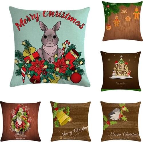 Happy New Year Style Cushion Cover Merry Christmas! Santa Claus Socks Balloon Home Decorative Pillow Cover Nordic Gift H749