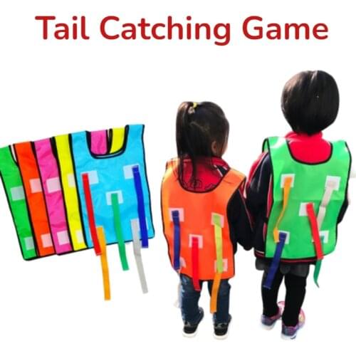 Kids Outdoor Funny Game Catching Tail Training Waistcoat Belt Props For Teamwork Sport Game Toys For Children Adult Kindergarten