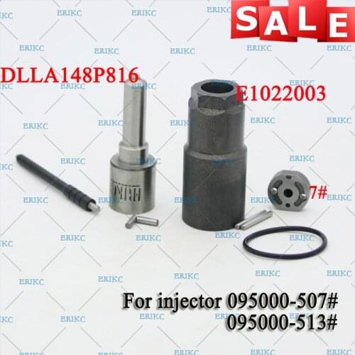 ERIKC 095000-5070 095000-5131 Fuel Injector Overhaul Repair Kits Nozzle DLLA148P816, Valve Plate 07#, Pins, O-Ring for Nissan