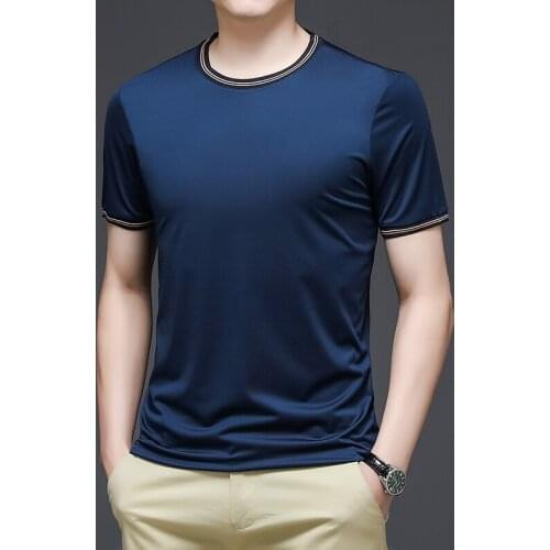 2021 Summer Luxury Silk T Shirts Mens White Wide T-shirts Cozy Claret Clothes Big Size Classic Blouse Burgundy Oversize Costume