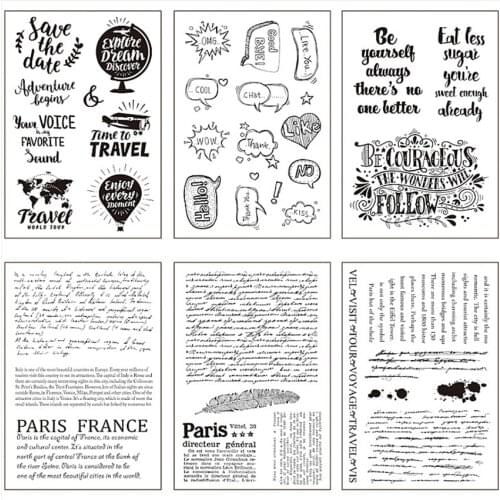 Hot sale English paragraph Transparent Clear Stamps / Silicone Seals Roller Stamp for DIY scrapbooking photo album/Card Making