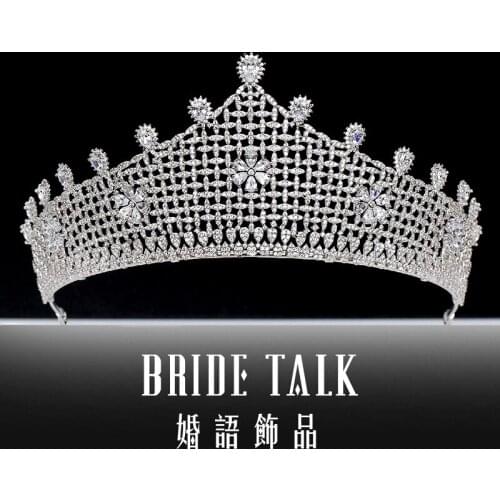 5A zircon crown royal queens tiara birthday present accessories for the bridal wedding banquet Hair Accessories jewelry