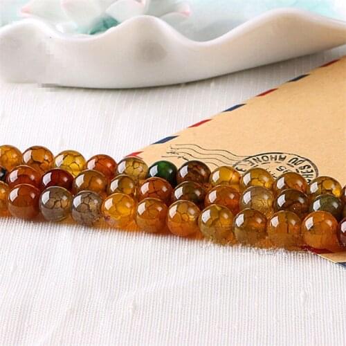 RONGQING Natural Dragon Veins Beads Strends 4mm 6mm 8mm 10mm 12mm 14mm16mm DIY Jewelry Making Beads Supplier Round Brown