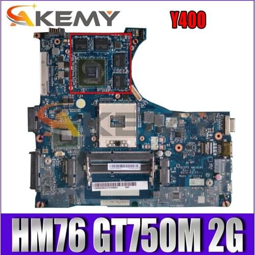 Akemy For Lenovo Y400 Laptop Motherboard QIQY5 NM-A141 900002563 Motherboard PGA989 HM76 GPU GT750M 2G 100% Test Work